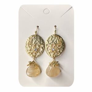 5/$25 😻 Gold Tone Floral Drop Earrings
